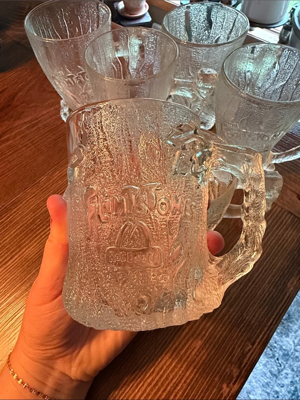 Vintage 1993 McDonald’s The Flintstones Treemendous Glass Mugs France Set of 6